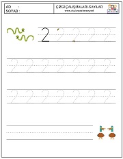 okul öncesi 1 sayısı çizgi çalışması